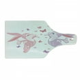 thumbnail image 1 of Butterfly Cutting Board, Valentine Bunnies Kissing in Air with Love Hearts and Butterflies Natural Life, Tempered Glass Cutting and Serving Board, Wine Bottle Shape, Pink Purple, by Ambesonne, 1 of 1