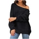 thumbnail image 2 of Suéter de cuello redondo para mujer, suéter holgado de punto, cuello redondo cómodo, suéter de moda, ropa de mujer, suéter para mujer, 2 of 6