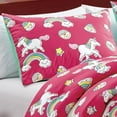 thumbnail image 2 of Pink Unicorn and Rainbow Kids Comforter Set Twin Size Hot Pink 3-Piece Kids Bedding with Cute Pattern Girls, 2 of 12