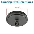 thumbnail image 4 of Aspen Creative 21507-51, Matte Black Transitional Chandelier Fixture Canopy Kit, 5-1/8" Diameter with Collar Loop, 1" Center Hole, 4 of 6
