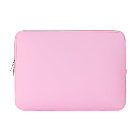 Laptop Sleeve Bag Compatible with 12-15.6 inch MacBook Pro  MacBook Air  Notebook Computer  Water Repellent Polyester Vertical Protective Case Pink Soft Cover Protective Case Zipper Carrying Bag