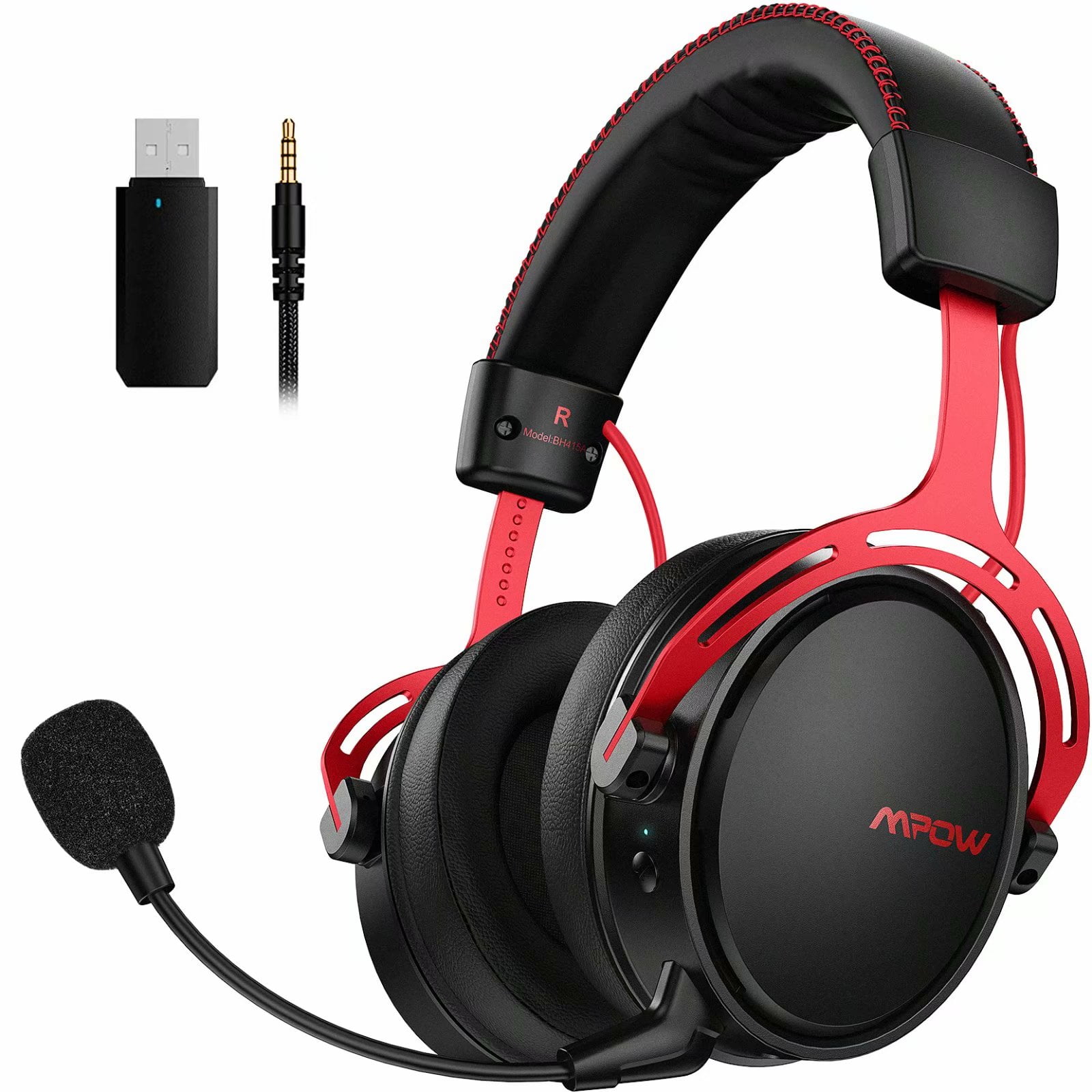 Mpow Air 2 4g Wireless Gaming Headset For Ps4 Pc Computer Headset With Dual Chamber Driver Upto 17 Hours Of Use Noise Cancelling Mic Bass Ultra Light Over Ear Gaming Headphones Red Walmart Com Walmart Com