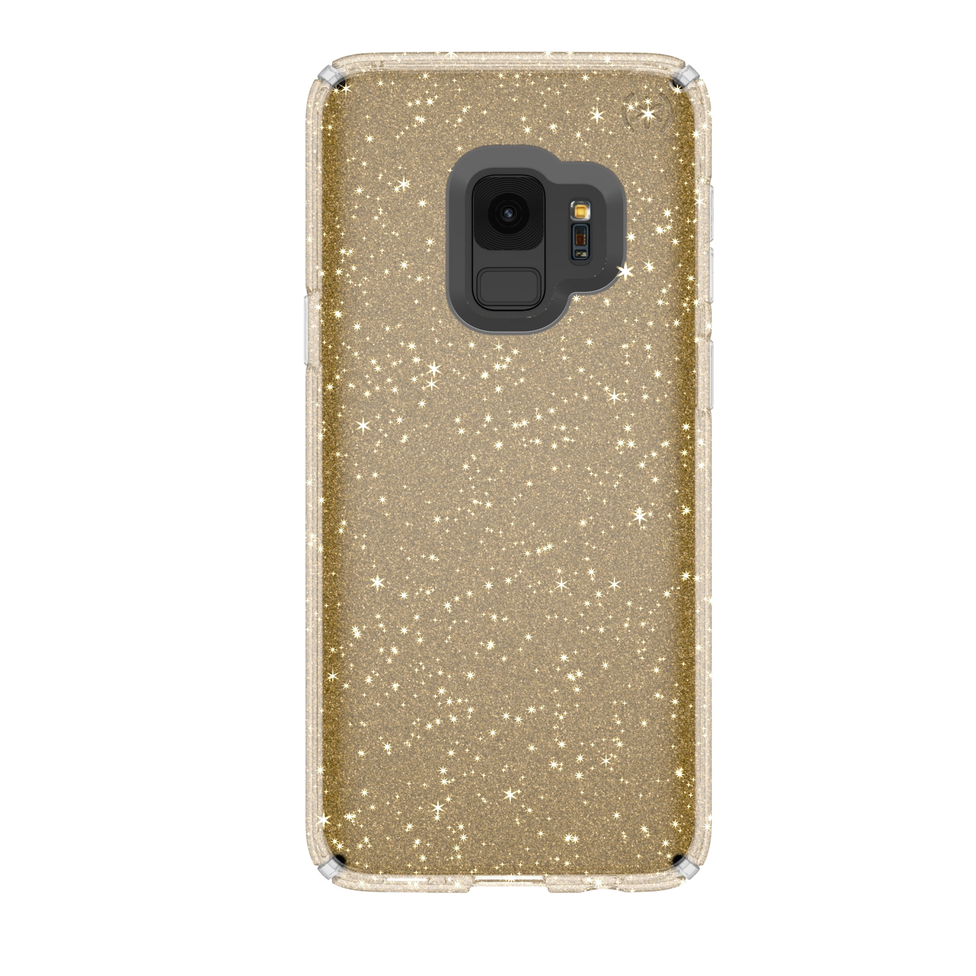 Speck Presidio Clear + Glitter for Samsung Galaxy S9, Gold Glitter/Clear