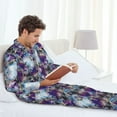 thumbnail image 6 of Fotbe Purple Marble Texture Pattern Long Sleeve Pajama Set for Men,Sleepwear Set,2-piece Loungewear Set,Soft PJs Comfy Nightwear with Pockets-XX-Large, 6 of 7