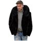 thumbnail image 1 of Men's Hooded Faux Fur Coat Warm Winter Jacket With Fuzzy Hood, 1 of 5