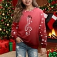 thumbnail image 2 of Zylarhe Girls Hoodies & Sweatshirts Christmas Cozy Pullover Sweater for Kids Casual Fashion 5-6 Years Red, 2 of 4