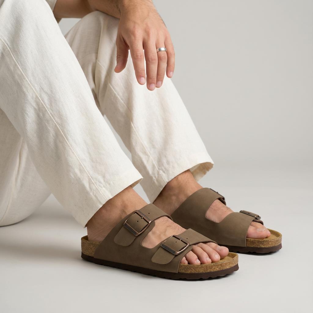 Cushionaire Lane Cork Footbed Men's Adjustable Slides photo 4