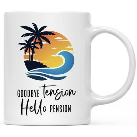 

Koyal Wholesale Funny Retirement Coffee Mug Goodbye Tension Hello Pension Ceramic Retirement Mug 11 oz 1-Pack