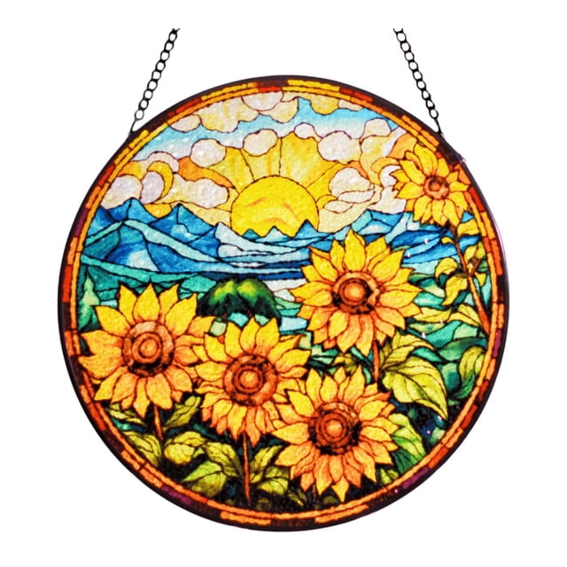 Colgante de girasol Escultura de girasol, adorno colgante de vidrio decorativo para vacaciones Decoración colgante Estilo E