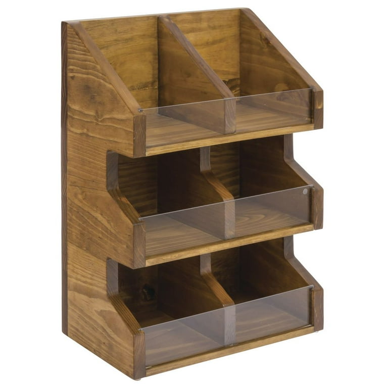 Cal-Mil 2054-99 11W x 7D x 16H Madera Condiment Organizer/Display