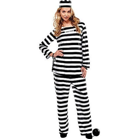 AMSCAN Lady Lawless Prisoner Halloween Costume for Women, Standard, with Included Accessories