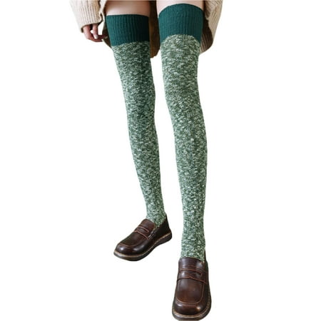 

COUTEXYI Female Knee-High Socks Contrast Color Long Tube Socks Stocking