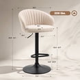 thumbnail image 6 of HOMCOM Adjustable Bar Stools Upholstered Kitchen Stools with Linen Touch Fabric, Steel Frame, Set of 2, Beige and Black, 6 of 6