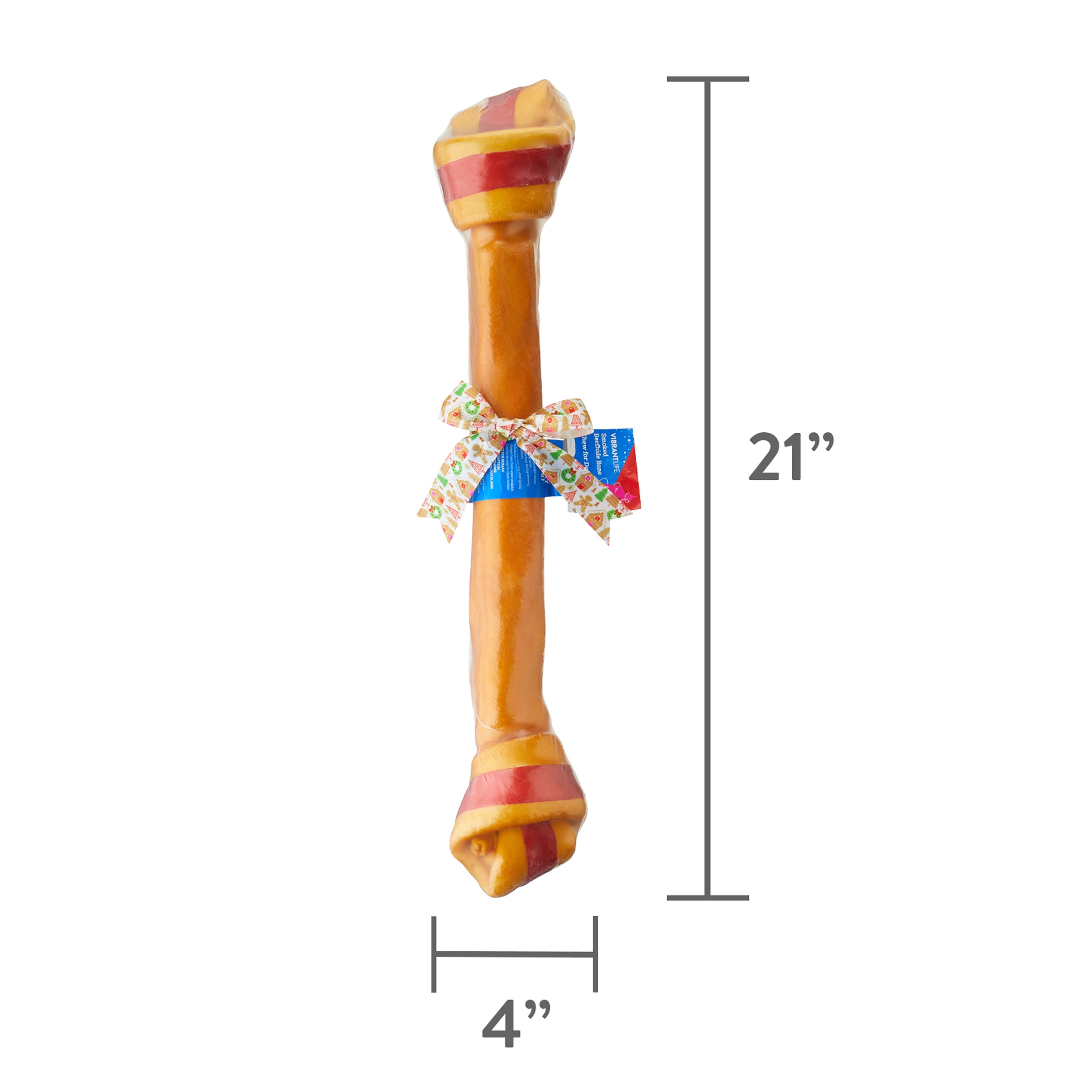 (2 pack) Vibrant Life Giant Knotted Smoked Beefhide Bone, Holiday Chew for Dogs, Dry, 14.1 oz