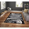 thumbnail image 3 of Pyramid Home Decor Area Rugs 5x7 Area Rugs for Living Room Area Rug for Bedroom Kitchen Dining Living Room Clearence (4'9" x 7"), Modern Black/Grey, 3 of 4