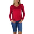 thumbnail image 5 of ToBeInStyle Women's L.S. Knit With Sheering Back Neck Detail - Burgundy - Medium, 5 of 6