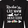 thumbnail image 4 of Inktastic Rockin' the Cat Mom and Aunt Life Long Sleeve T-Shirt, 4 of 5
