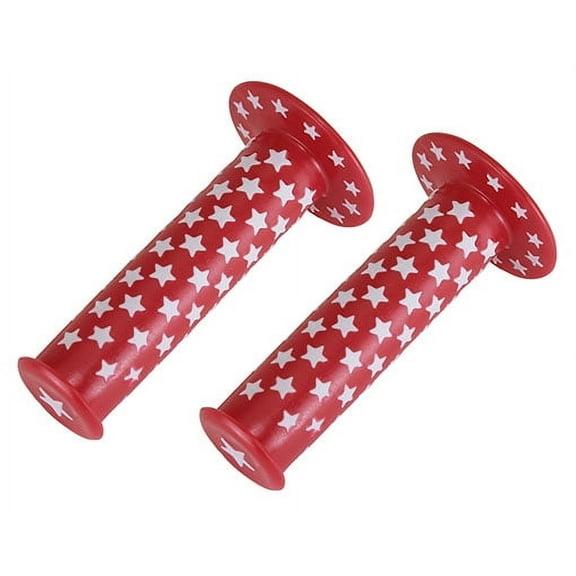 Lowrider Star Bike Grips 2006 Red White Star. for Bike Handle Bars, Bicycle Handle Bars, Works on 7/8" Handlebar. 1 Set