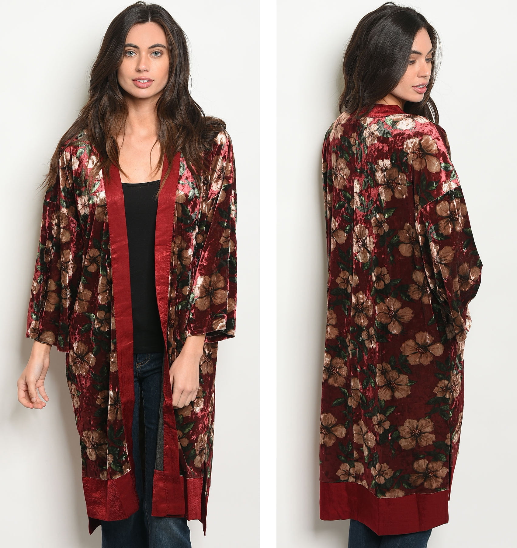 Belted V-neck Kimono Cardigan