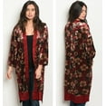 thumbnail image 1 of JED FASHION Women's Floral Velvet Kimono Cardigan, 1 of 2