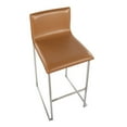 thumbnail image 7 of Mara Contemporary Barstool In Stainless Steel And Camel Faux Leather - Set Of 2, 7 of 7
