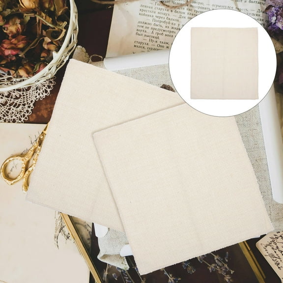 Soimiss Punch Needle Supplies Punch Needle Fabric Beige Linen 4Pcs