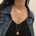 thumbnail image 3 of UDIYO Vintage Women Multi-layer Alloy Queen Head Pendant Chain Necklace Jewelry Gift, 3 of 7