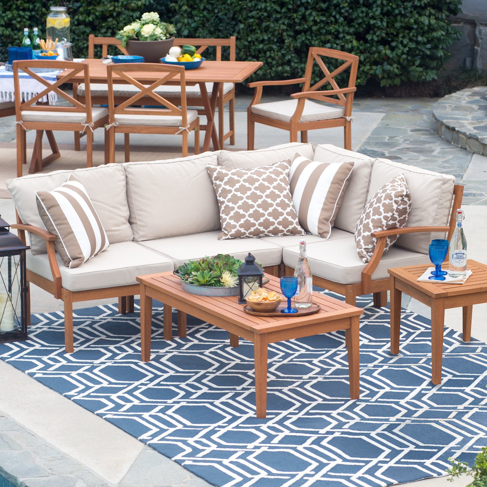 Belham Living Brighton Outdoor Wood Conversation Sectional Set Belham Living Brighton Outdoor Wood Conversation Sectional Set Seats 4