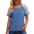 thumbnail image 1 of Camisas de Cuello de Tripulación de Manga Corta para las Mujeres Casual Cuello Redondo Top de Manga Corta Tejido Súper Suave para el Verano, 1 of 5