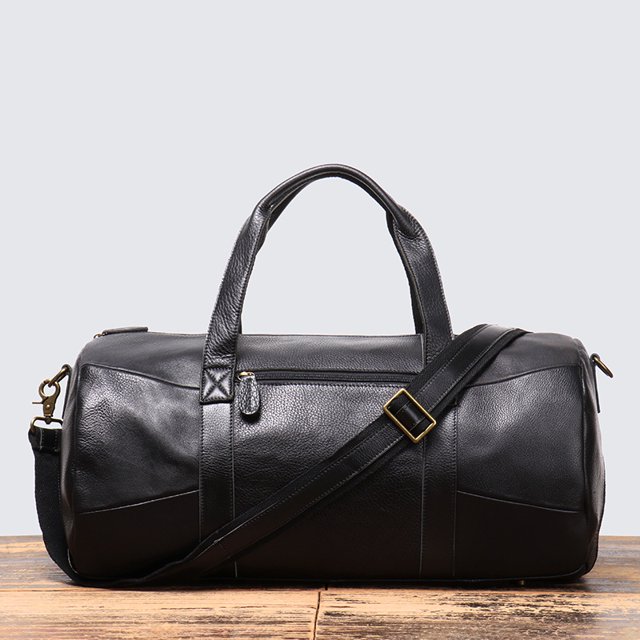 Bolso de mano de cuero de vaca para hombre, bolsa de viaje, Estilo Vintage, para gimnasio, deporte
