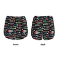thumbnail image 5 of Lsque Hand Drawn Colorful Fishes Printed Women's Running Shorts with Liner Pockets,Elastic Quick Dry Workout Athletic Gym Yoga Shorts,Womens High Waist Shorts-, 5 of 9