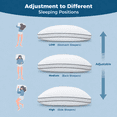 thumbnail image 6 of COOKEY Cooling Shredded Memory Foam Pillows King Size Set of 2, Adjustable Firm Bed Pillow with Gusset for Side, Back, Stomach Sleepers,20"x36", 6 of 10