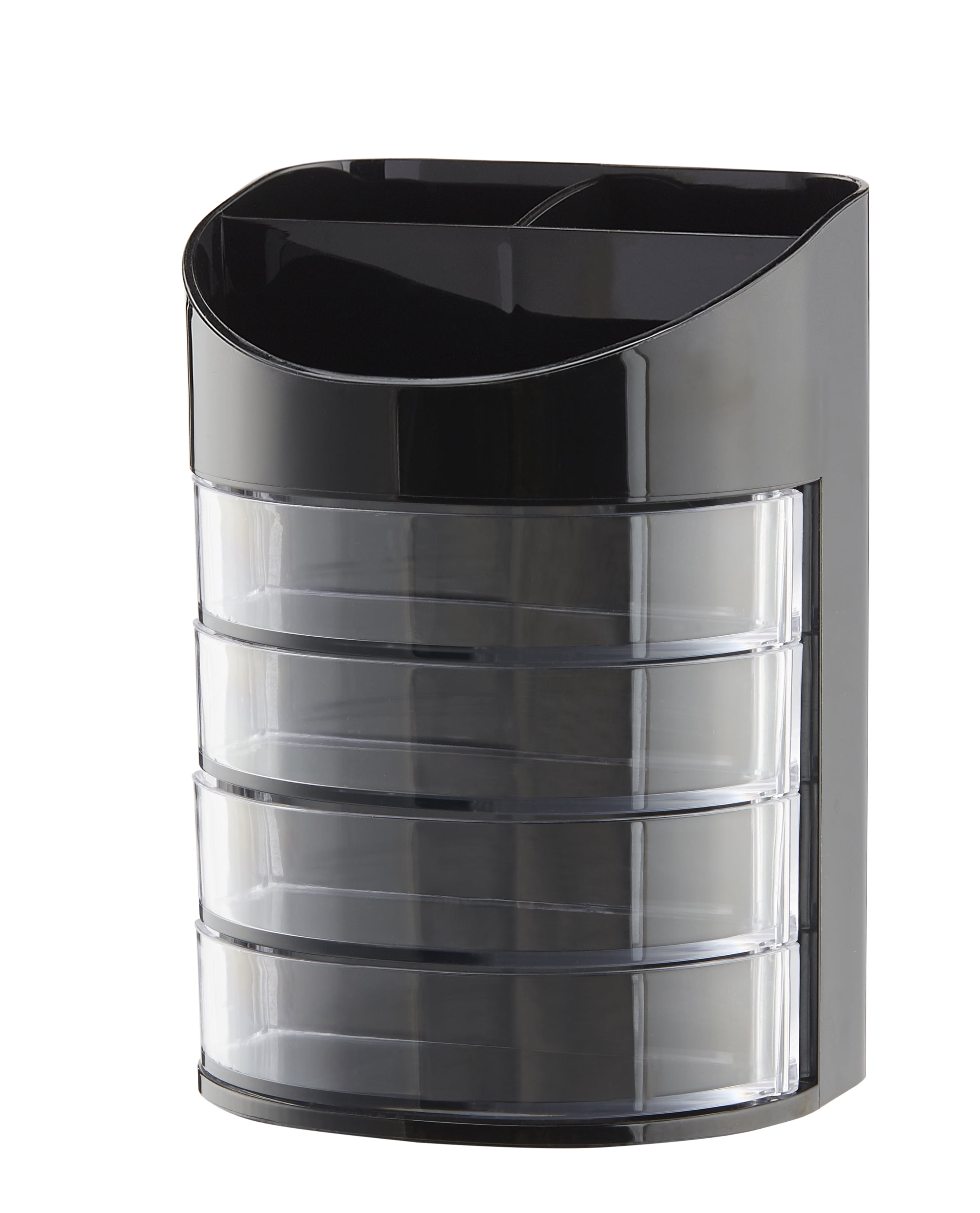 Pen + Gear Supply Organizer, Black/Clear, 7 Compartments, Plastic