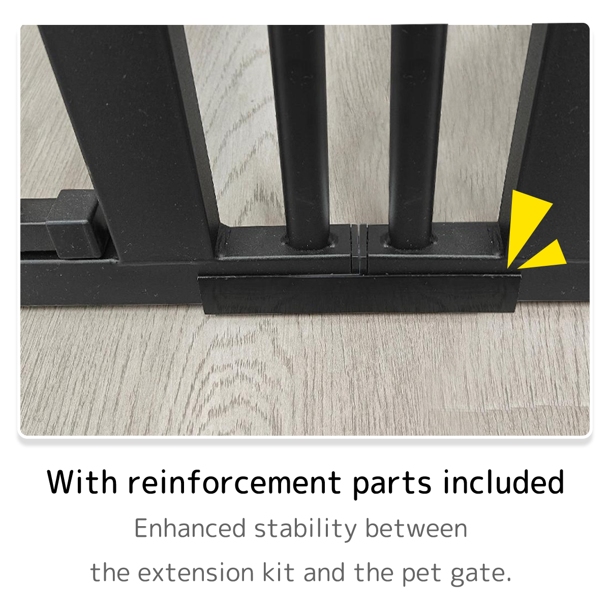 Lumizone Extra Tall Cat Gate Extension Kit 61.02" High Pressure Mounted Black 4.13" 2025 New Extra Wide 1.37" Gap No Drilling Tall Pet Gate for Dogs