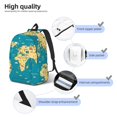 thumbnail image 4 of Yiaed World Map With Landmarks Print Backpack, Premium Laptop Backpack, Travel Backpack for Women, Lightweight Backpacks, Comfortable Back Pack-Medium, 4 of 5