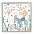 thumbnail image 5 of Stupell Industries Free Spirit Phrase Children's Underwater Mermaid Animals Graphic Art Gray Framed Art Print Wall Art, 17x17, by Laura Marshall, 5 of 5