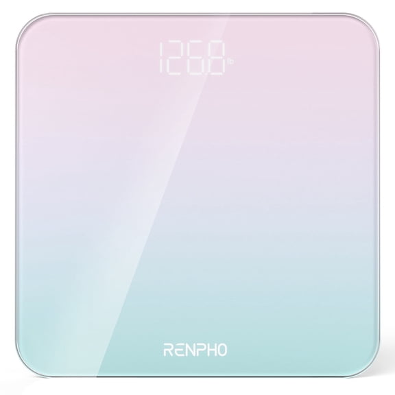 RENPHO Digital Body Weight Scale Experience the Stunning Gradient Pink-Green, Precise & Stylish