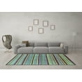 thumbnail image 3 of Ahgly Company Indoor Square Solid Light Blue Modern Area Rugs, 5' Square, 3 of 4