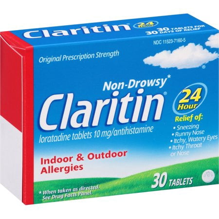 Claritin Allergy Relief Indoor & Outdoor 30 tablets 10 mg /antihistamine. ( 6 Years and older