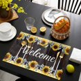 thumbnail image 4 of Yellow Sunflower Placemats Set of 2, Plaid Black Bows Plank Country Washable Wipeable Table Mats for Dining Tables, Indoor Outdoor Kitchen Place Mats for Holiday Party Table Decor, 4 of 9
