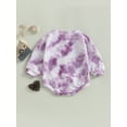 thumbnail image 4 of Bagilaanoe Newborn Baby Girl Boy Oversized Rompers Tie Dye Print Print Long Sleeve Bodysuits 6M 12M 18M 24M Infant Casual One Piece Short Jumpsuit, 4 of 8