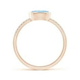 thumbnail image 2 of ANGARA Natural East-West Bezel-Set Oval Aquamarine and Diamond Ring in 14K Rose Gold for Women (Size-7x5mm) | March Birthstone, Birthday, Anniversary, Jewelry Gift for Women | Natural Aquamarine Ring, 2 of 10