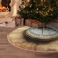 thumbnail image 5 of Xecao Magnetic Old Compass On World Map Pattern Christmas Tree Skirt Holiday Part Decorations for Christmas Tree, Farmhouse Christmas Decor Xmas Holiday Home Party Decorations-48", 5 of 6