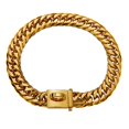 thumbnail image 1 of Cadena de acero inoxidable de oro de 18K para perro, Collar de Choke de 10mm para mascota, Collar cubano grande, Collar de entrenamiento antideslizante para cachorro Pitbull, 1 of 4