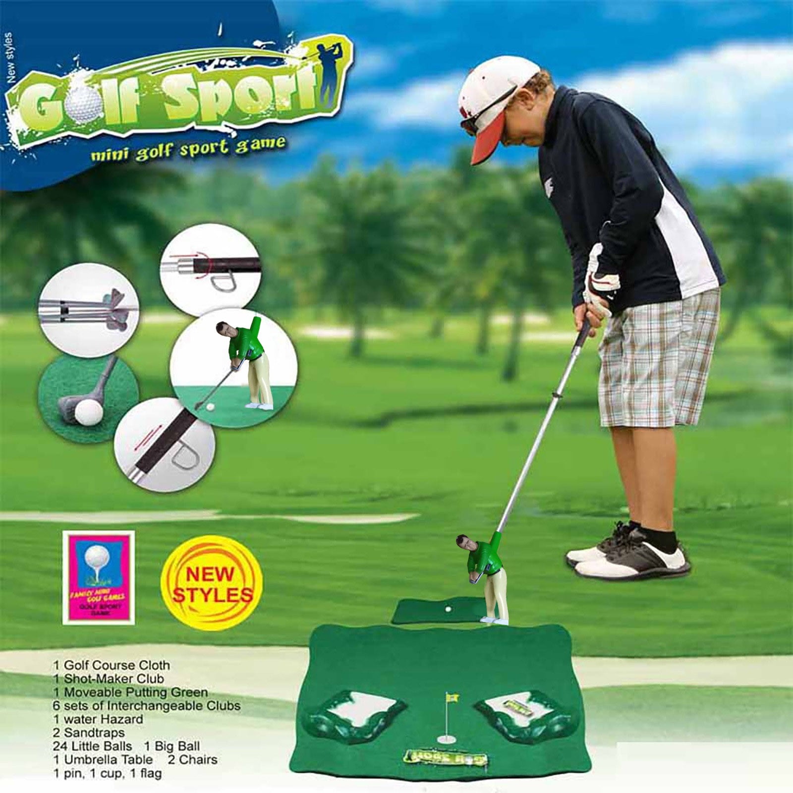 Indoor Mini Golf Game, Golf Game Set With A Little Guy Attached To Golf