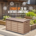 thumbnail image 4 of SOLAURA 75 Gallon Outdoor Storage Deck Box Waterproof Resin Patio Storage Box for Outside Cushions, Garden Tools and Pool Toys , Brown, 4 of 8