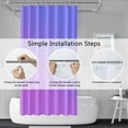 thumbnail image 6 of Ombre Shower Curtain Sets for Bathroom Gradient Light Blue Stall RV Decor Modern Light Purple Waterproof Fabric Farmhouse Room Partition Hotel Bathtub Shower Curtain with Hooks 84x72inches, 6 of 6