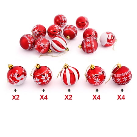 Decoration ball Delicate Christmas tree Colorful Christmas tree balls Easy to use Christmas tree decoration set (16