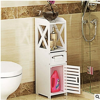 110421012 AOJEZOR Small Bathroom Storage Corner Floor Cabinet with