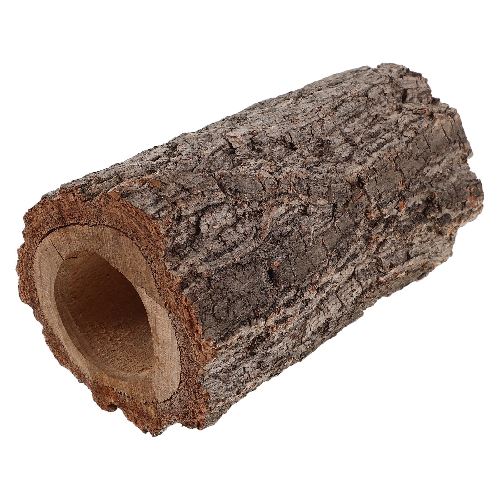 Luxshiny Brown Natural Material Reptile Hideaway Tree Trunk Shelter for Gecko Turtle and Snake